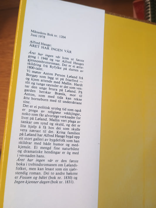 Året har ingen vår, Alfred Hauge