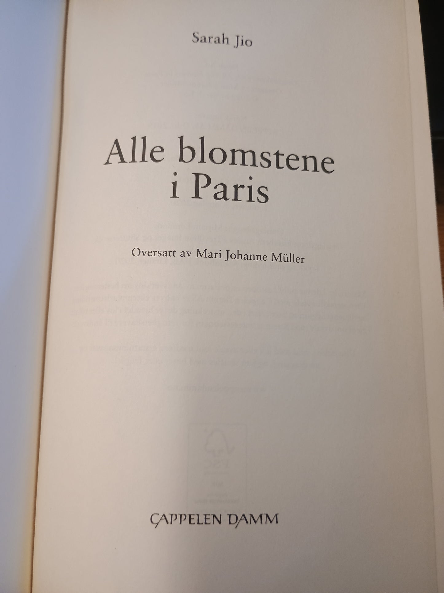 Alle blomstene i Paris, Sarah Jio