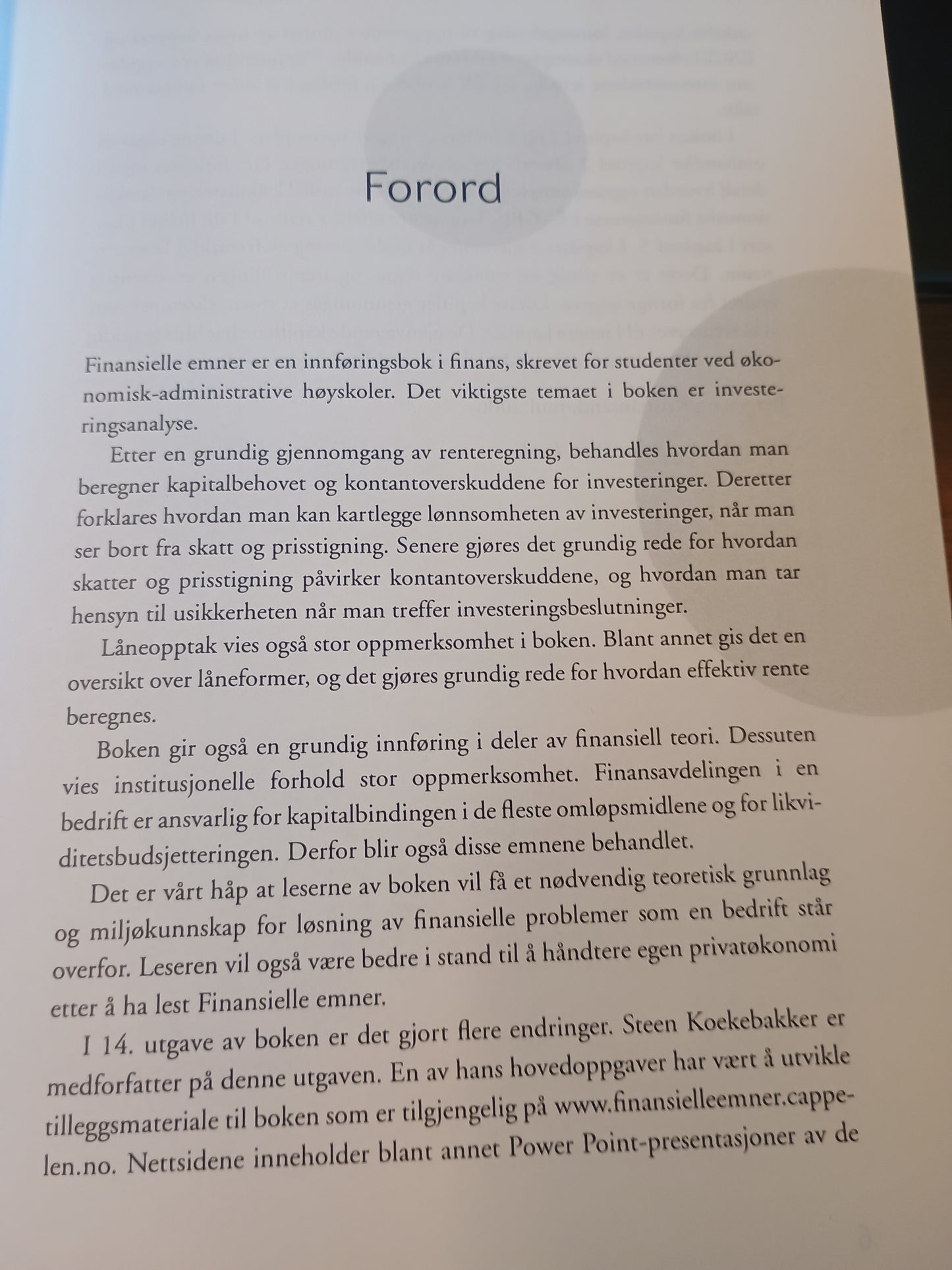 Finansielle emner, Knut Boye, Steen Koekebakker