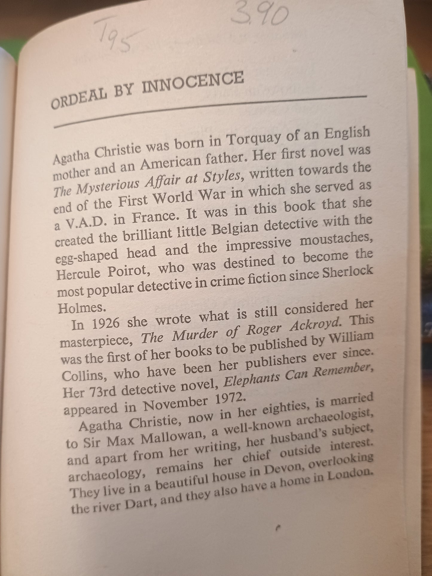 Ordeal by Innocence, Agatha Christie
