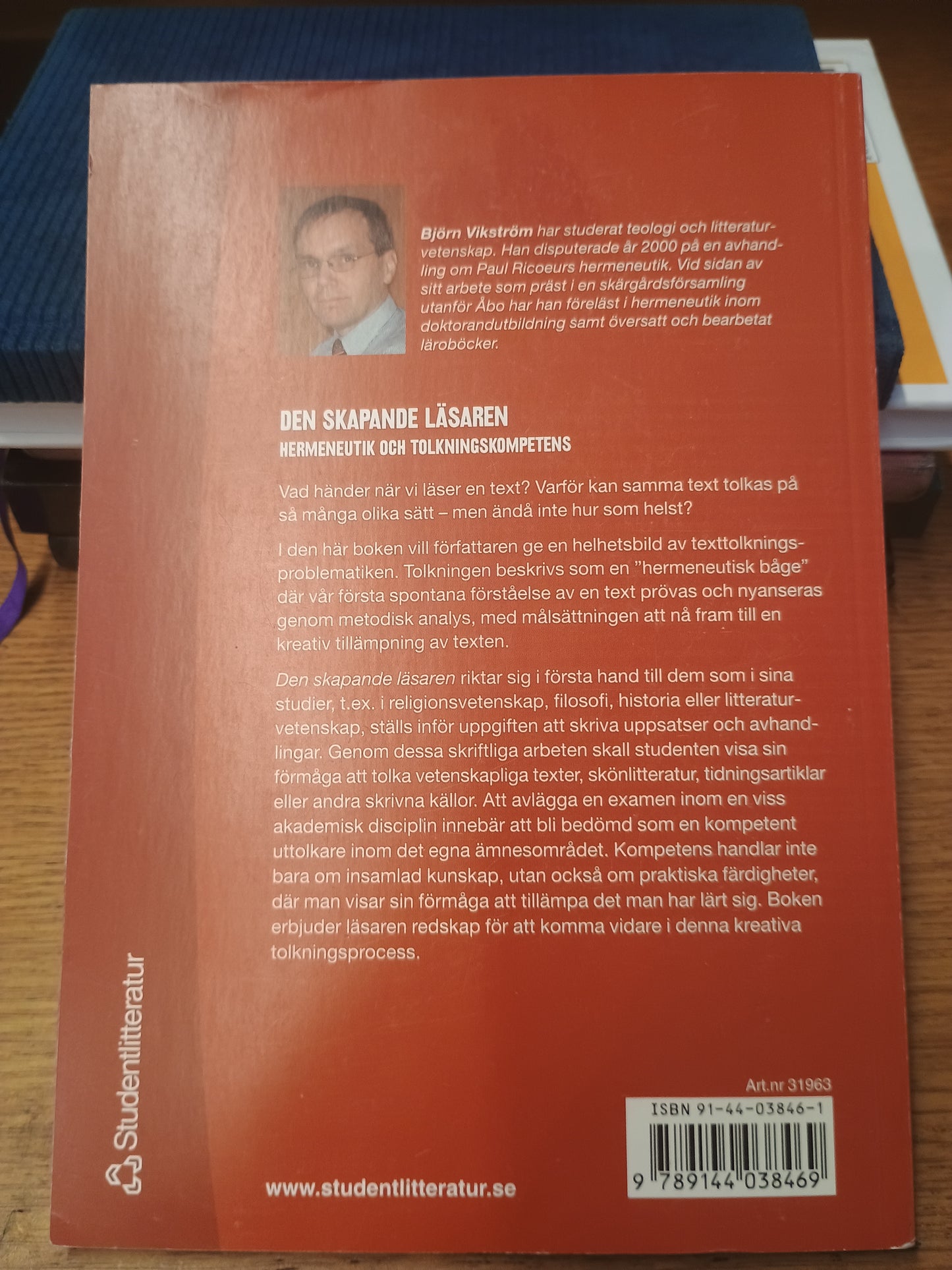 Den skapande läsaren, hermeneutikk och tolkningskompetens, Björn Vikström