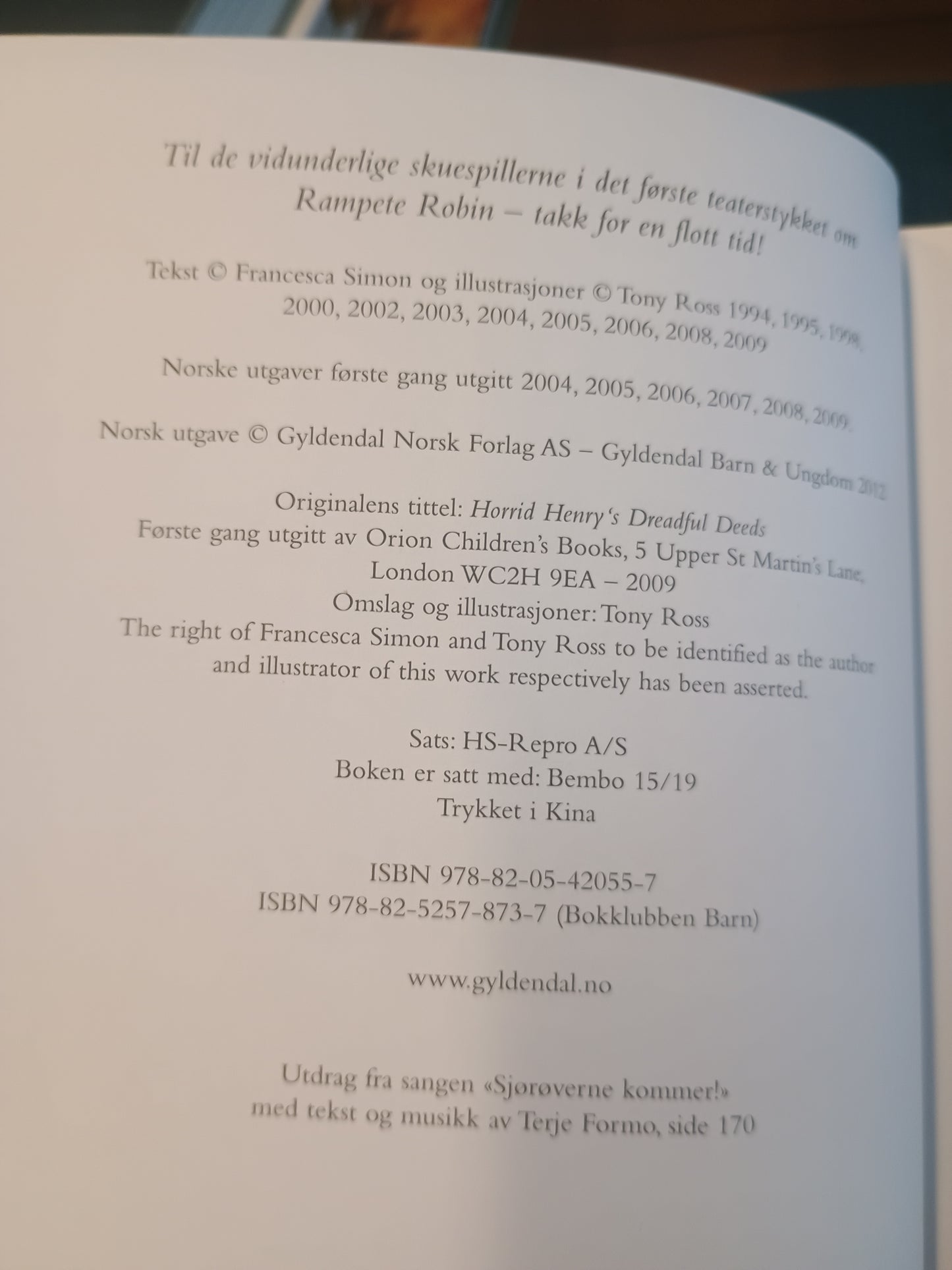 Rampete Robins Grusomme gjerninger, Francesca Simon