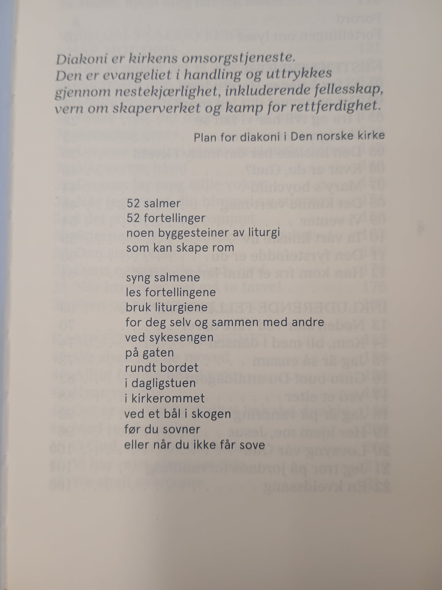 Bli lys, Salmer og fortellinger