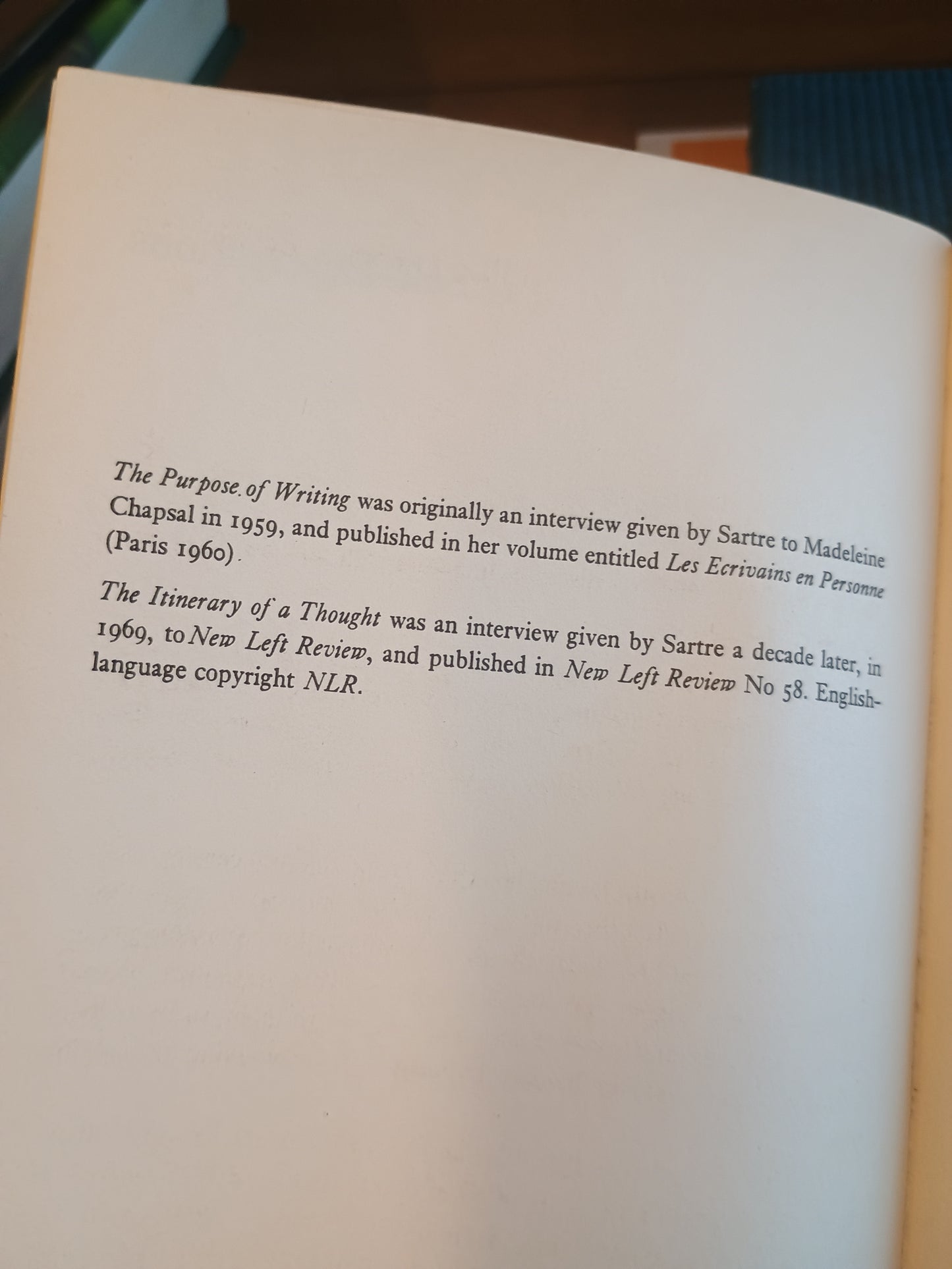 Between Existentialism and Marxism, Jean-Paul Sartre