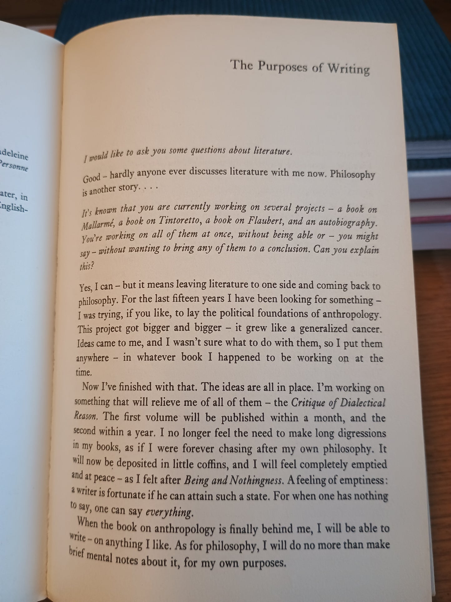 Between Existentialism and Marxism, Jean-Paul Sartre