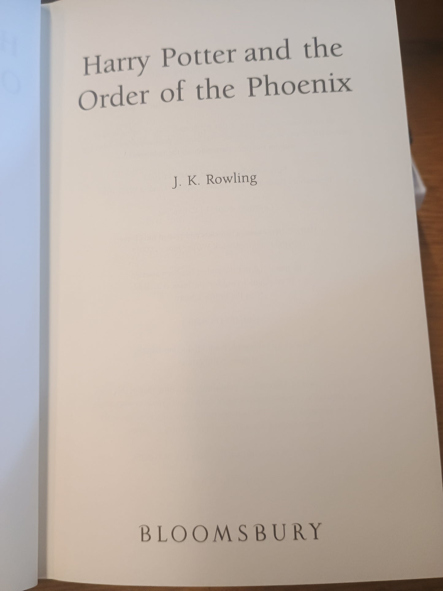 Harry Potter and the order of the Phoenix, J. K. Rowling