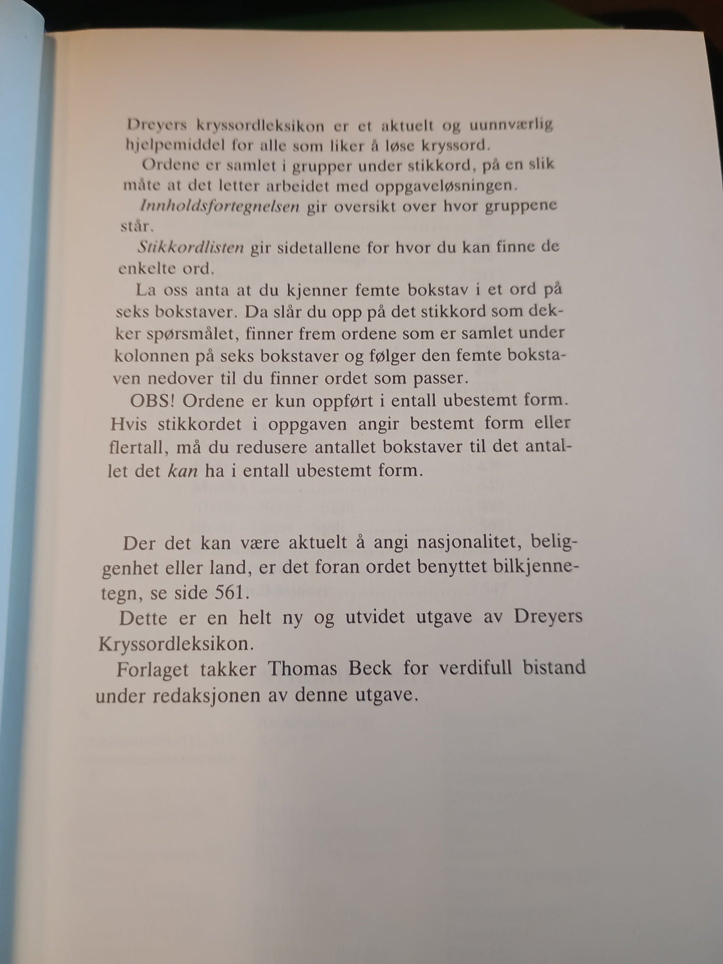 Kryssordkjempe, Kryssord, Fremmedordbok, Synonymordbok