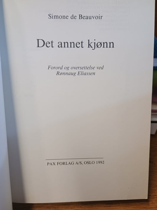 Det annet kjønn, Simone de Beauvoir