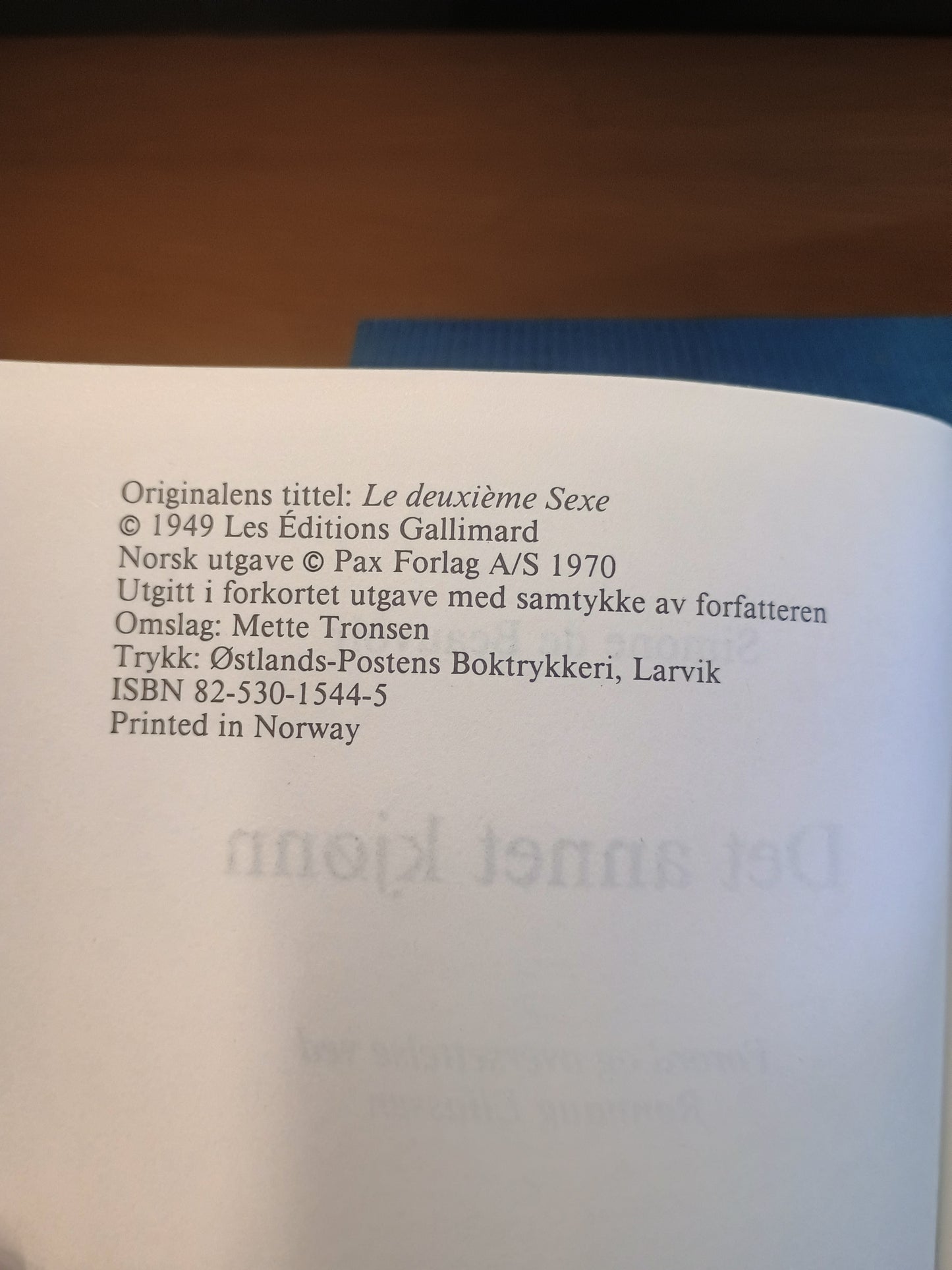 Det annet kjønn, Simone de Beauvoir