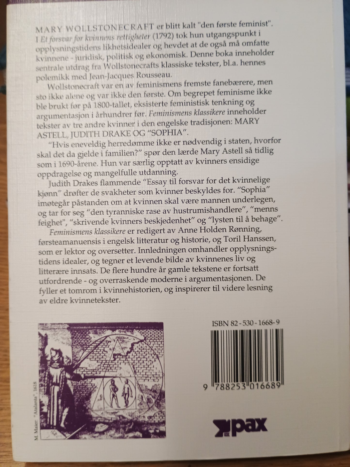 Feminismens klassikere, Anne H. Rønning og Toril Hanssen (red.)