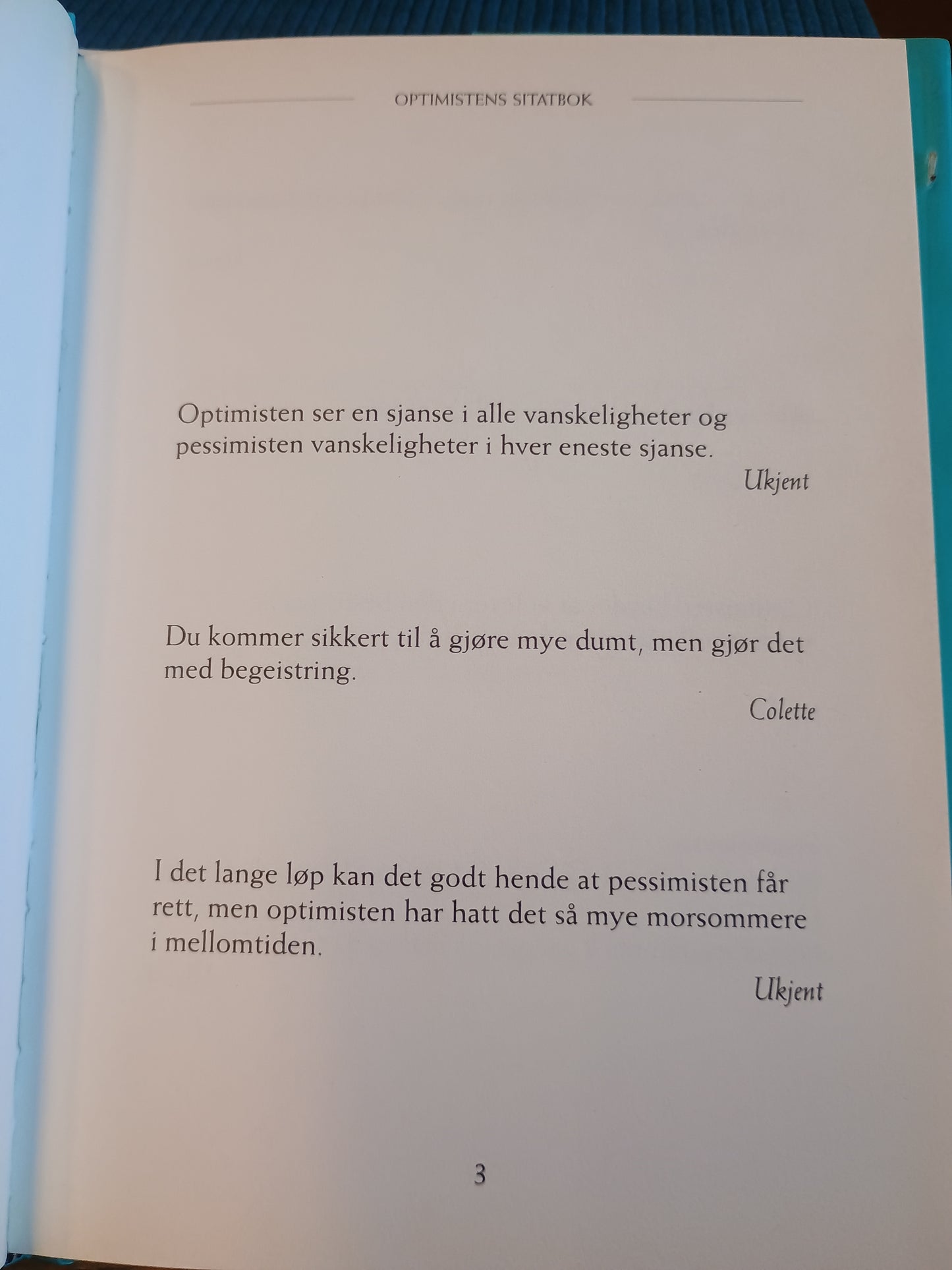 Sitater og visdomsord. Optimistens sitatbok