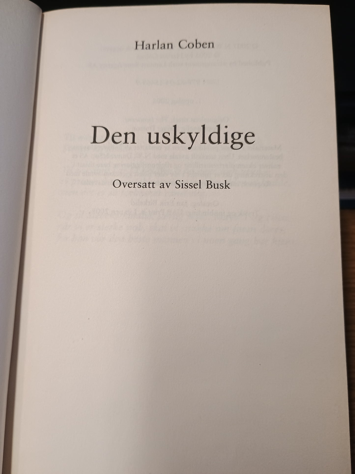 Den uskyldige, Harlan Coben