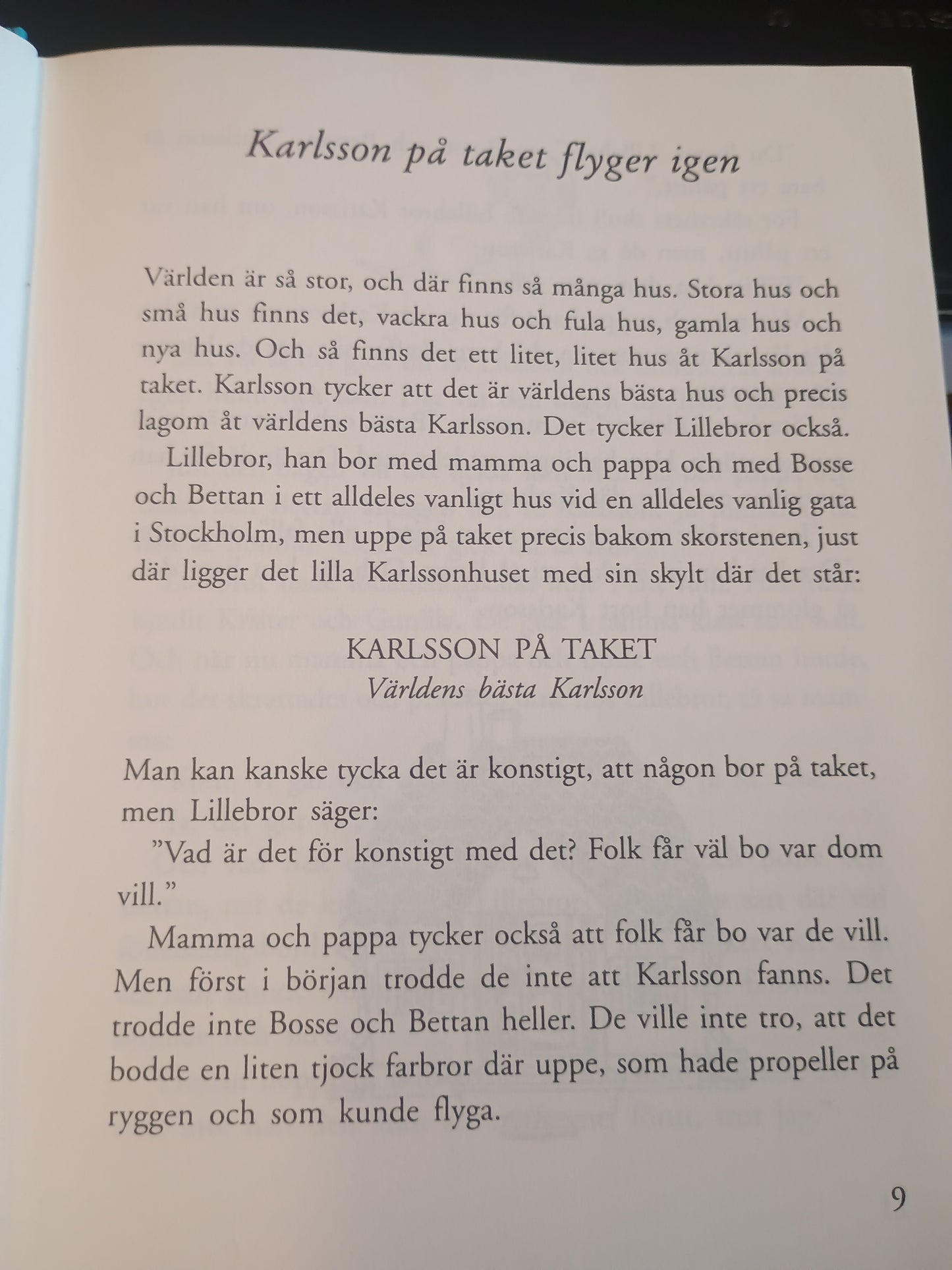Karlsson på taket flyger igjen, svensk utgave av Astrid Lindgren