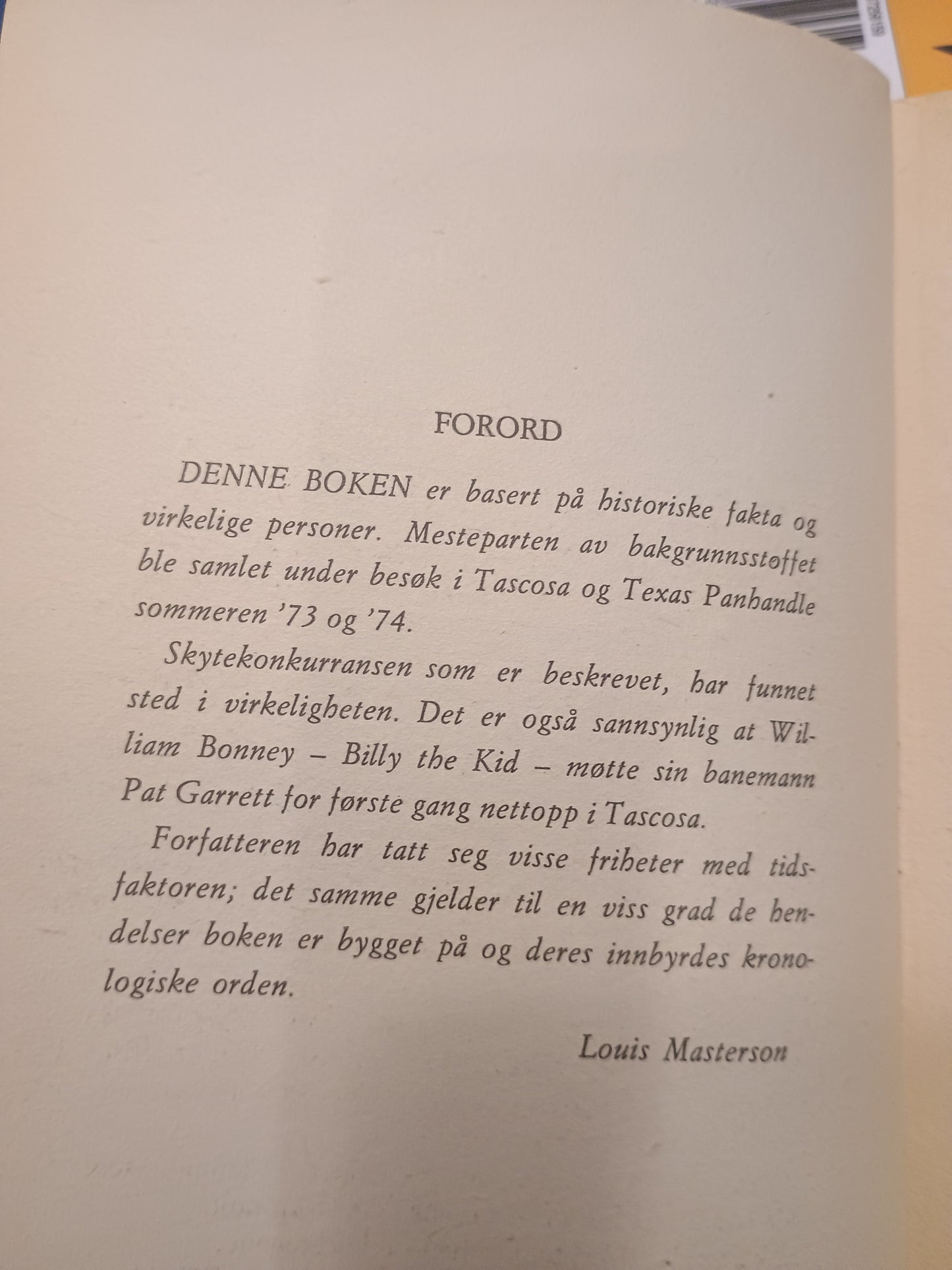 Morgan Kane, Møte i Tascota, Louis Masterson