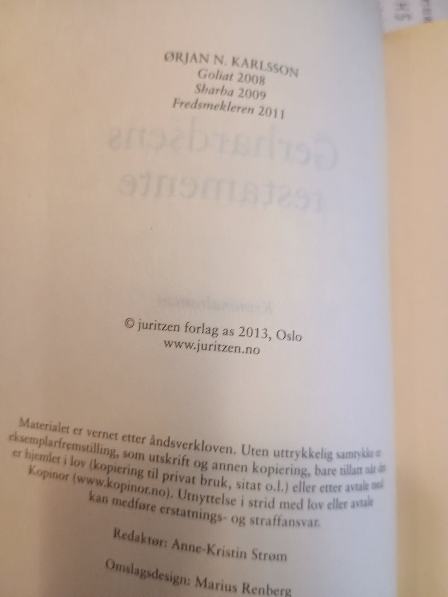 Gerhardsens testament, Ørjan N. Karlsson