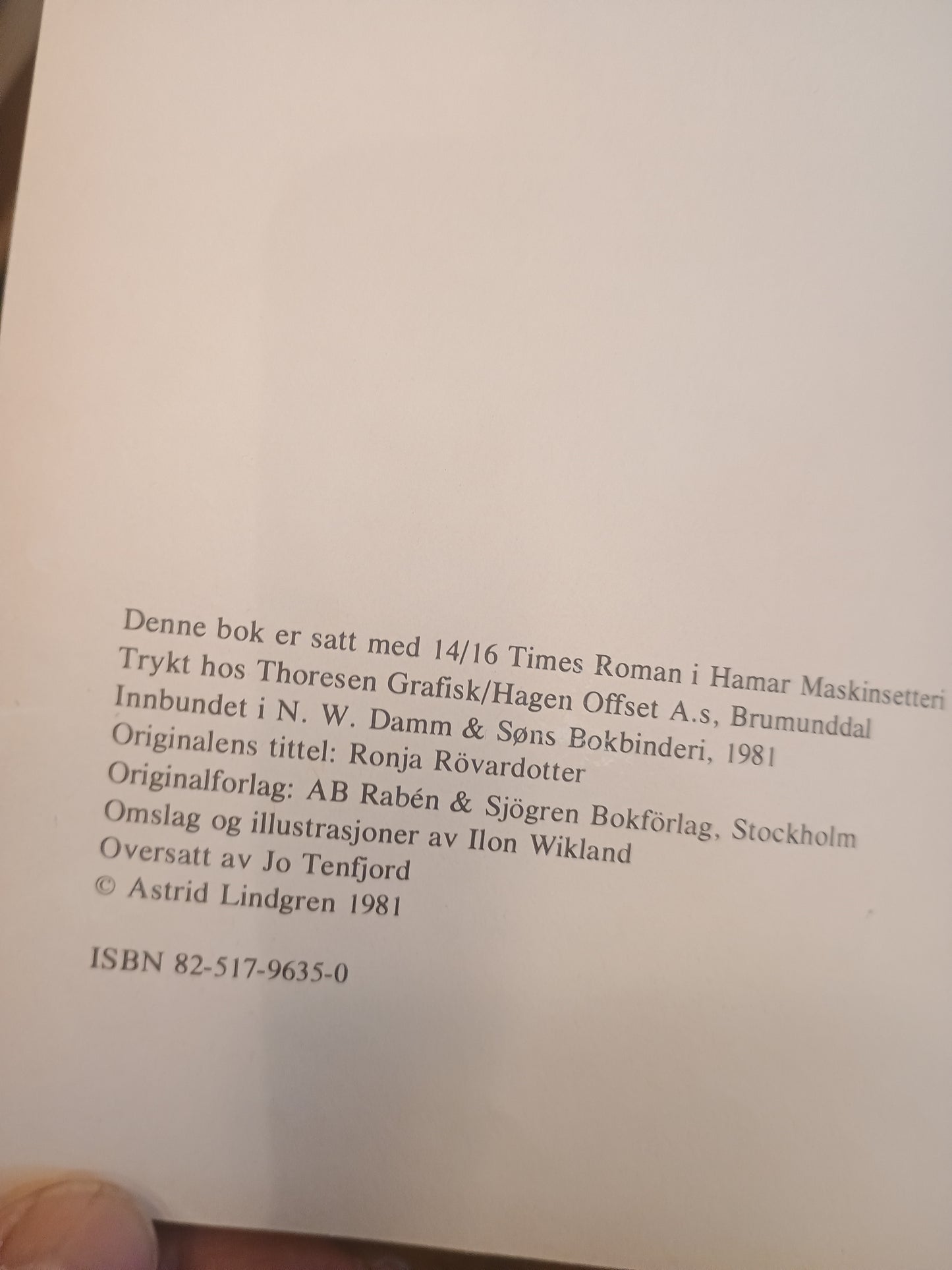 Ronja Røverdatter, Astrid Lindgren