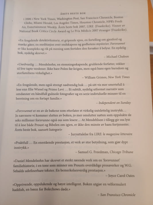 Forsvunnet, Daniel Mendelsohn