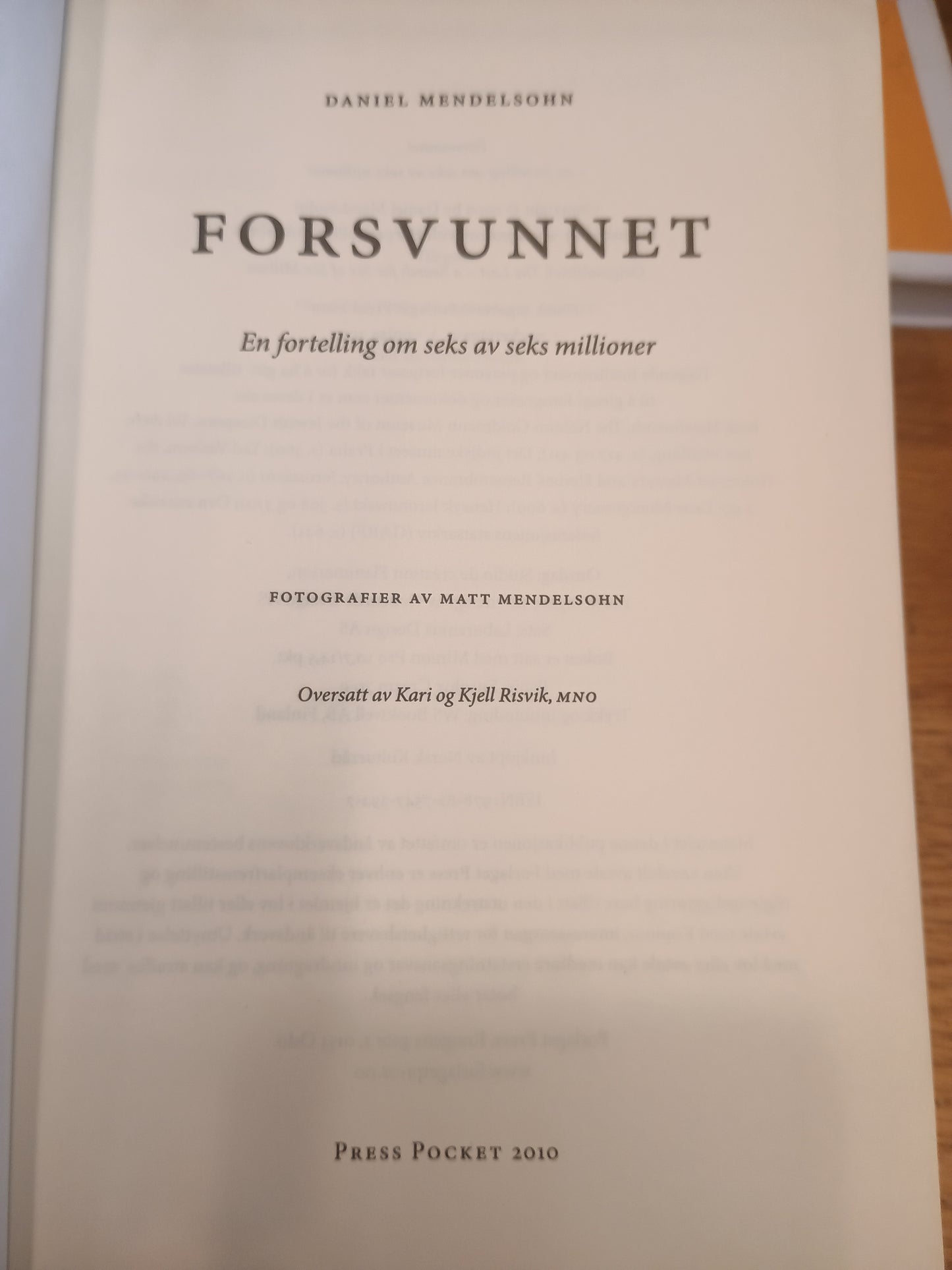 Forsvunnet, Daniel Mendelsohn