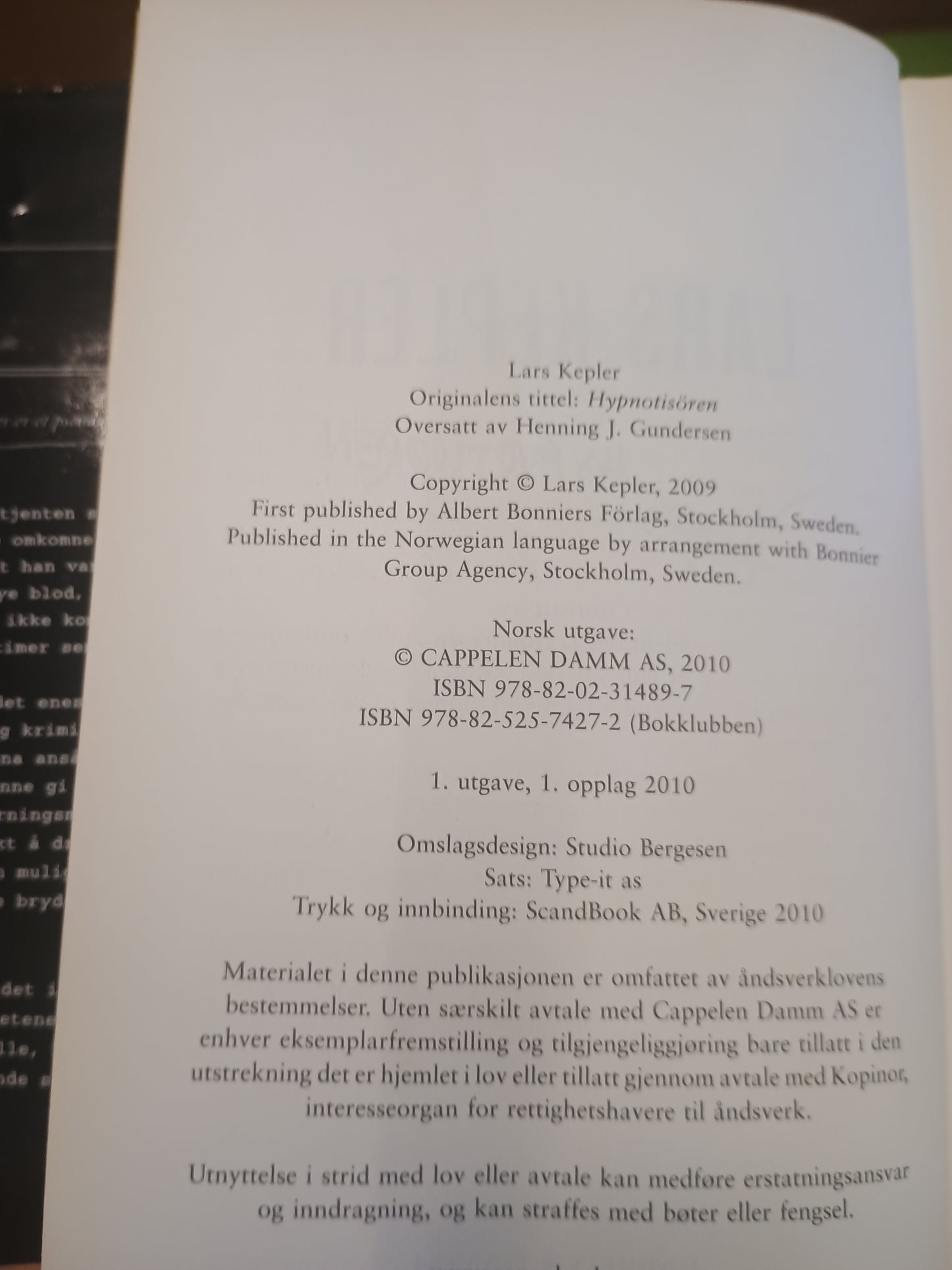 Hypnotisøren, Lars Kepler