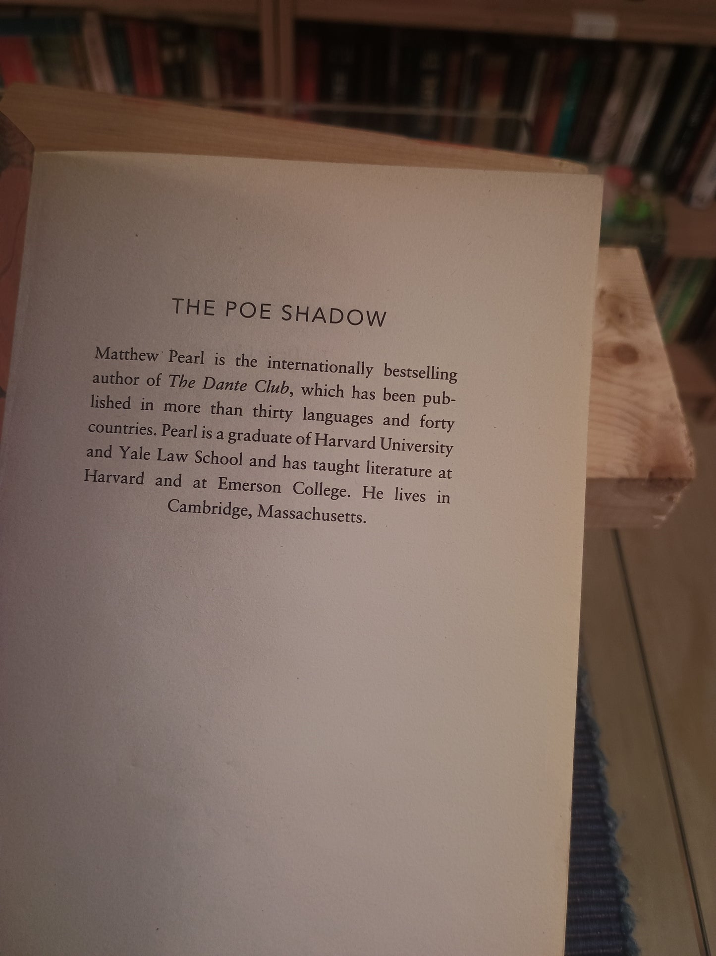 The Poe Shadow, Matthew Pearl
