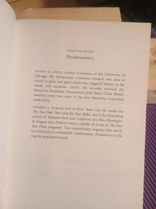 Freakonomics, Steven D. Levitt & Stephen J. Dubner