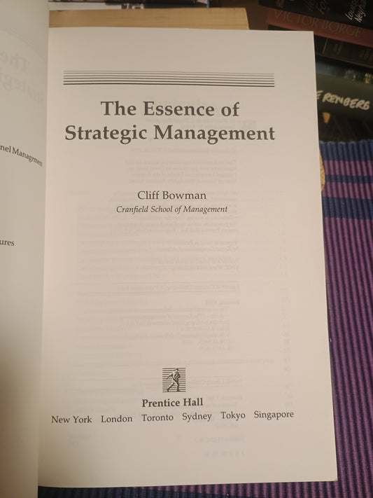 The Essence of Strategic Management, Cliff Bowman