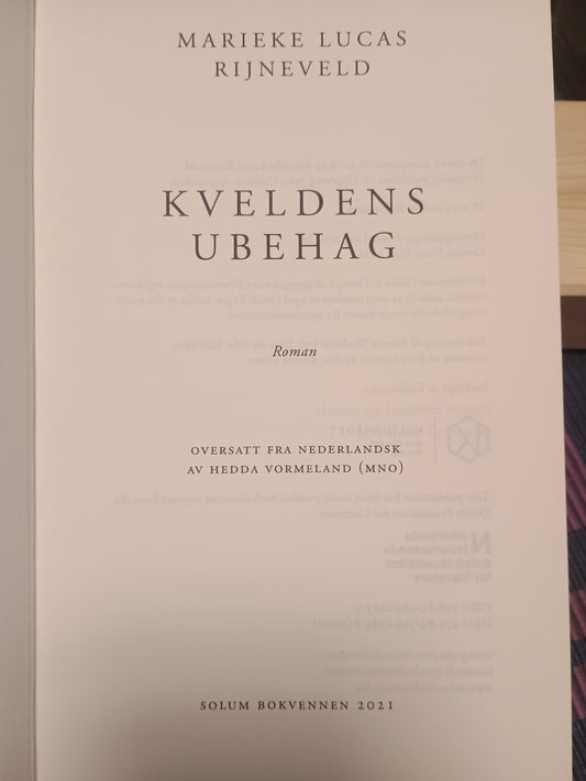 Kveldens ubehag, Marielle Lucas Rijneveld