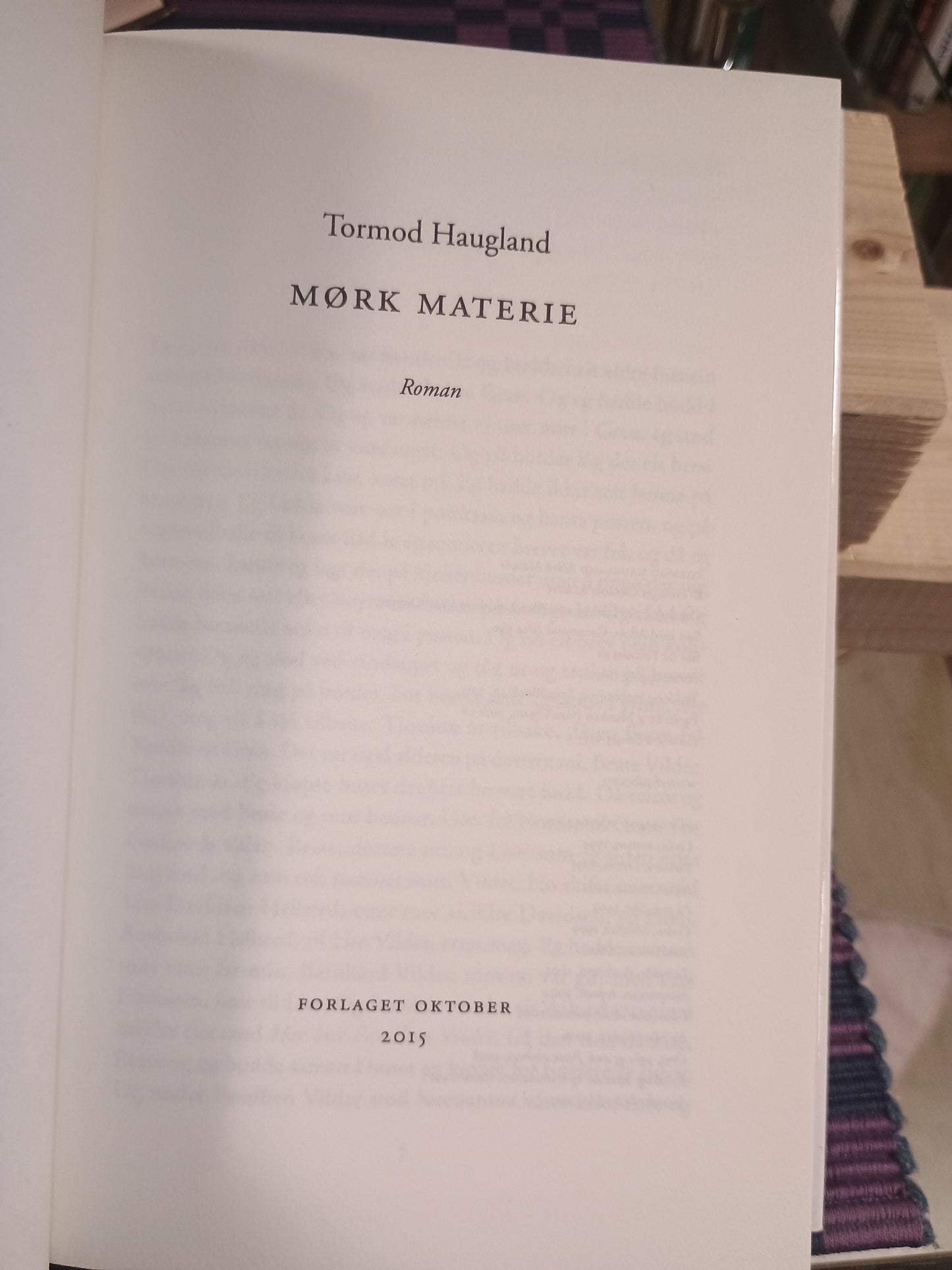 Mørk materie, Tormod Haugland