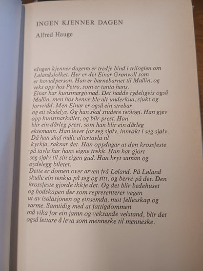 Ingen kjenner dagen, Alfred Hauge