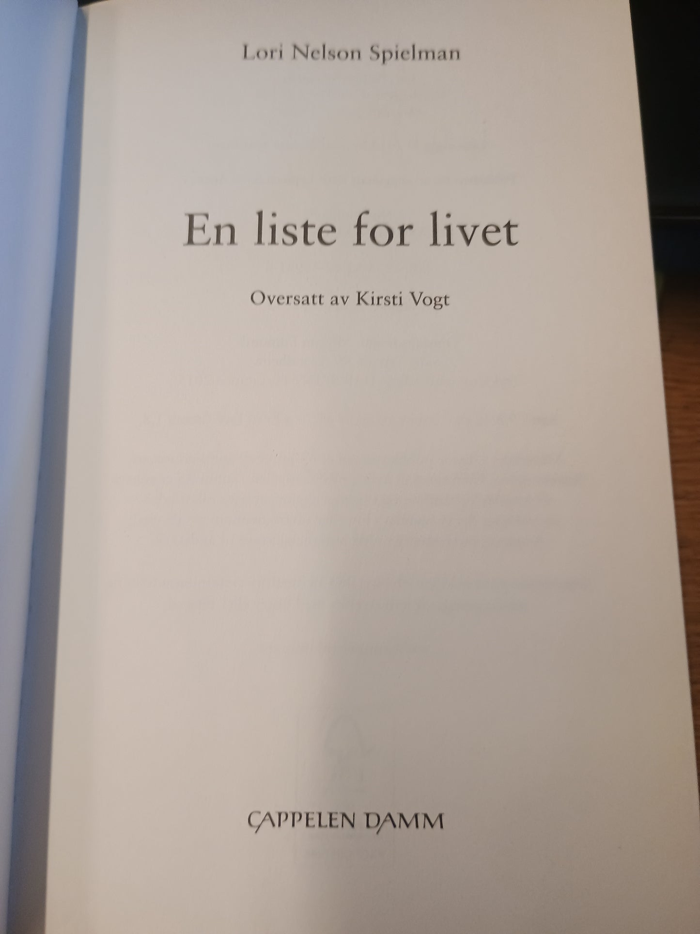 En liste for livet, Lori Nelson Spielman