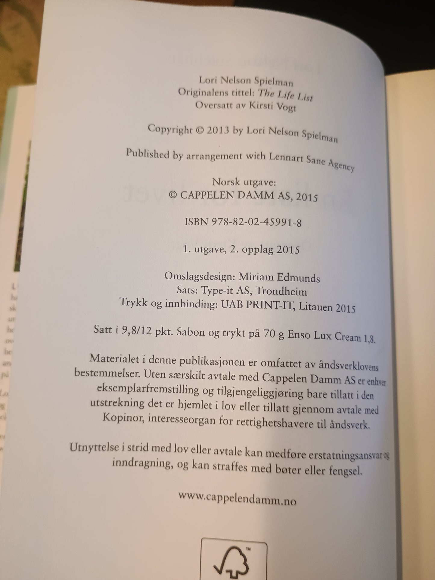 En liste for livet, Lori Nelson Spielman