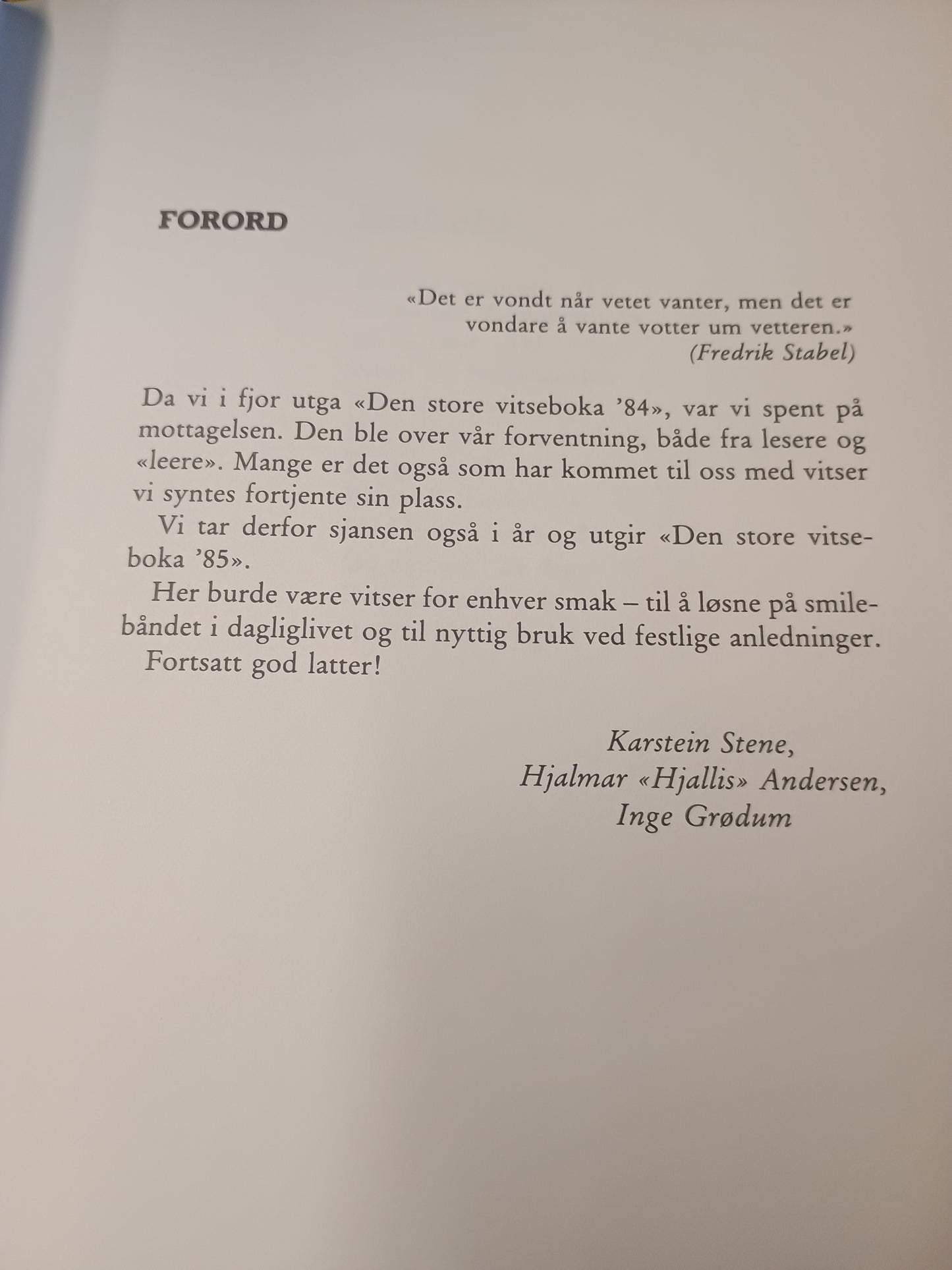 Den store Vitseboka 85, K. Stene, Hjallis, I. Grødum