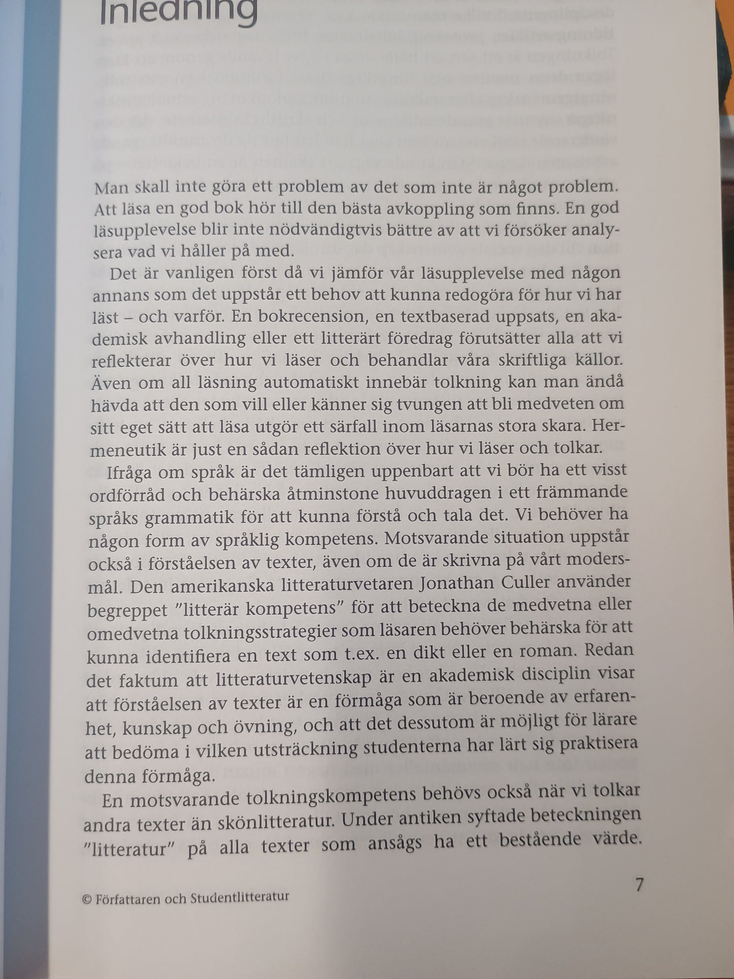 Den skapande läsaren, hermeneutikk och tolkningskompetens, Björn Vikström