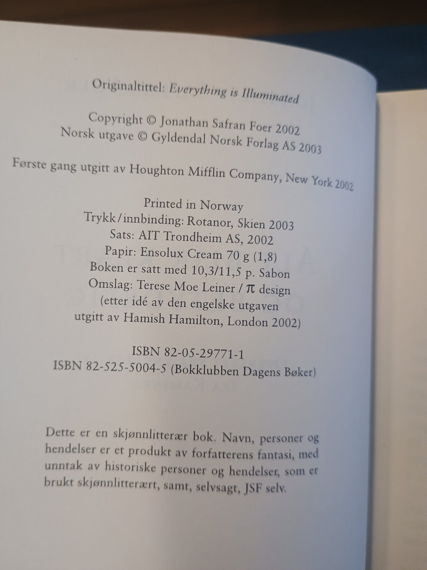 Alt blir klart og tydelig, Jonathan Safran Foer