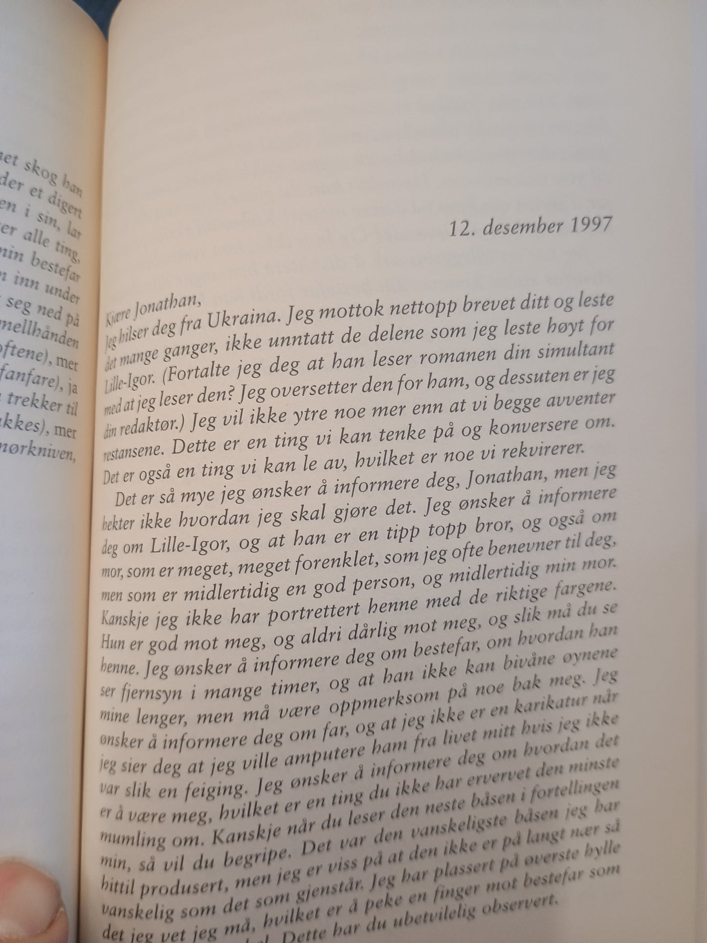 Alt blir klart og tydelig, Jonathan Safran Foer