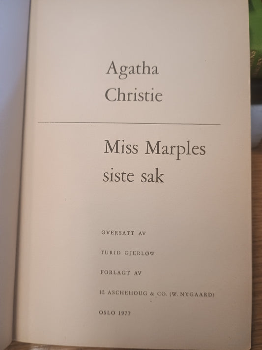 Miss Marples siste sak, Agatha Christie