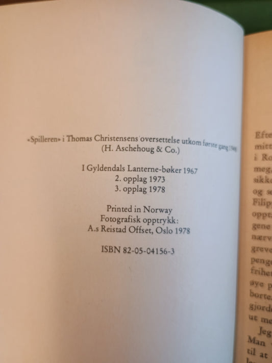 Spilleren, Fjodor M. Dostojevskij