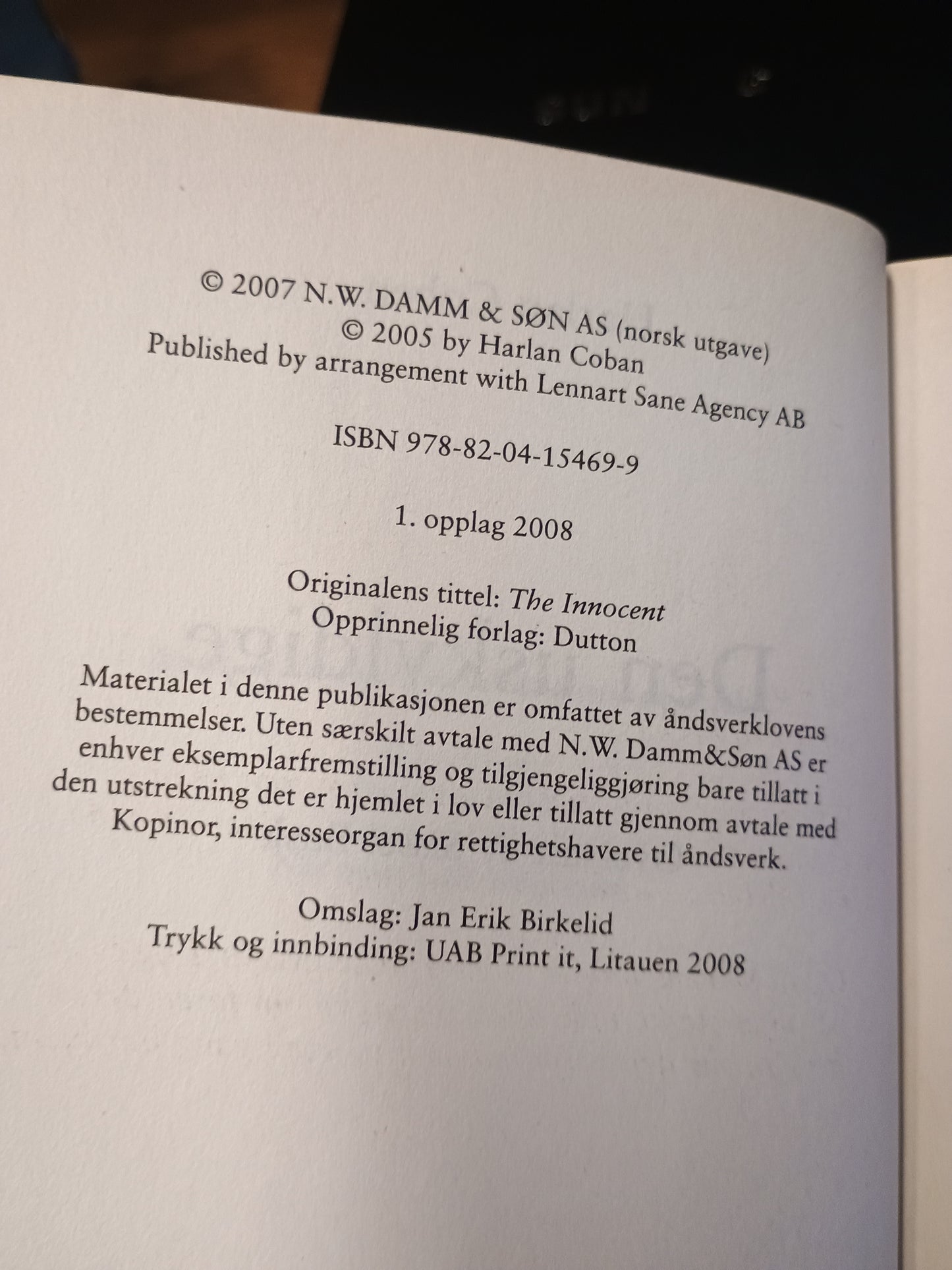 Den uskyldige, Harlan Coben