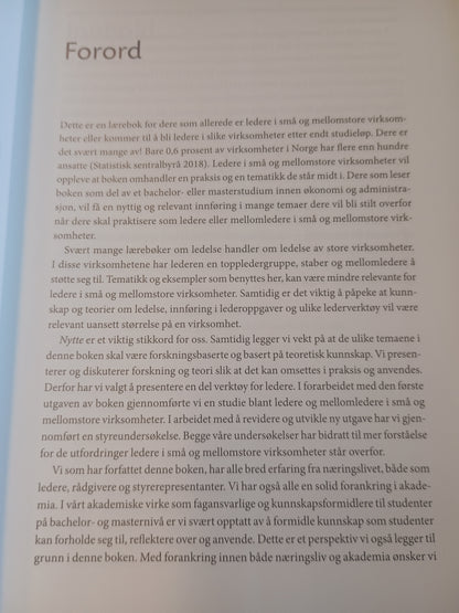 Ledelse i små og mellomstore virksomheter, M. Erichsen, F. Solberg, T. Stiklestad