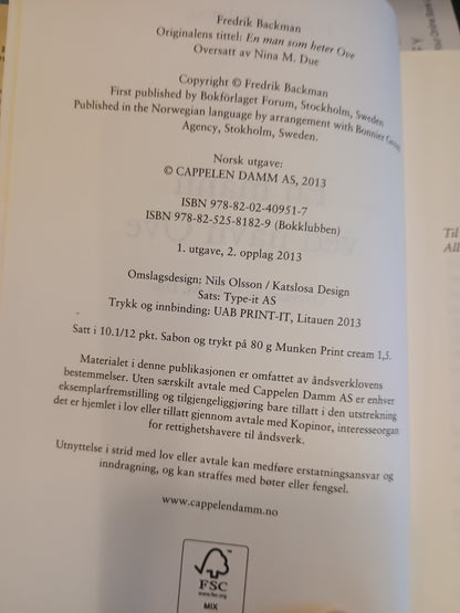 En mann ved navn Ove, Fredrik Backman