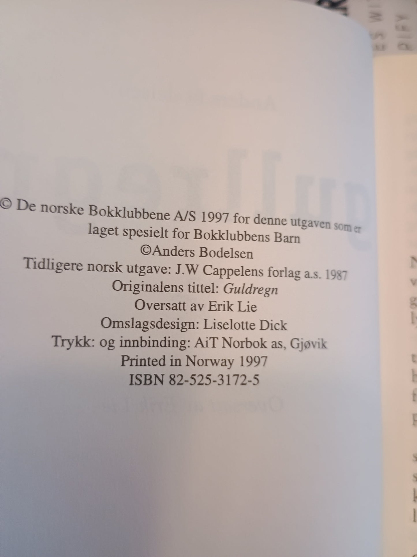 Gullregn, Anders Bodelsen