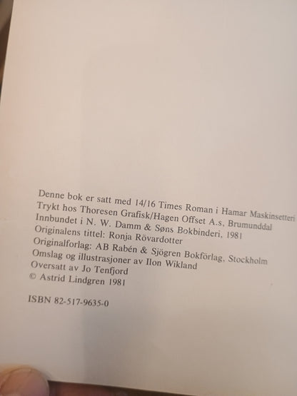 Ronja Røverdatter, Astrid Lindgren