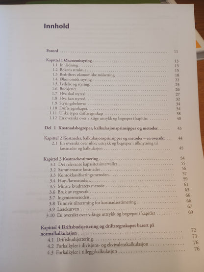 Økonomistyring 2, Driftsregnskap og budsjettering, K. G. Hoff, M. Helbæk, T. Bjørnenak