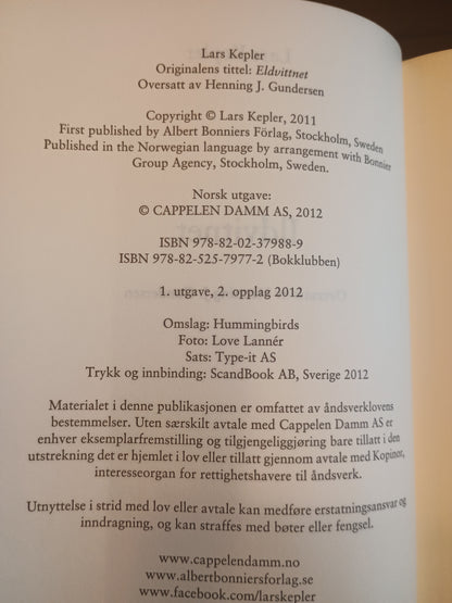 Ildvitnet, Lars Kepler