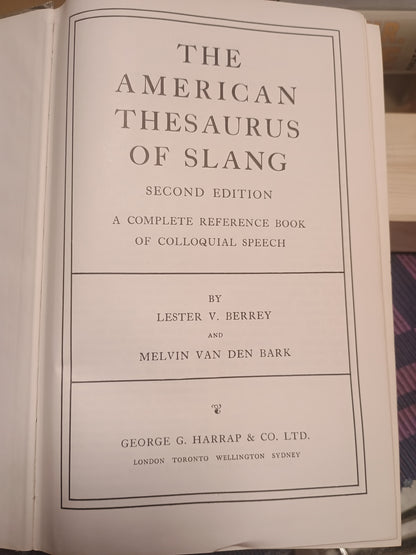 The American Thesaurus of Slang, Lester V. Berrey og Melvin van den Bark