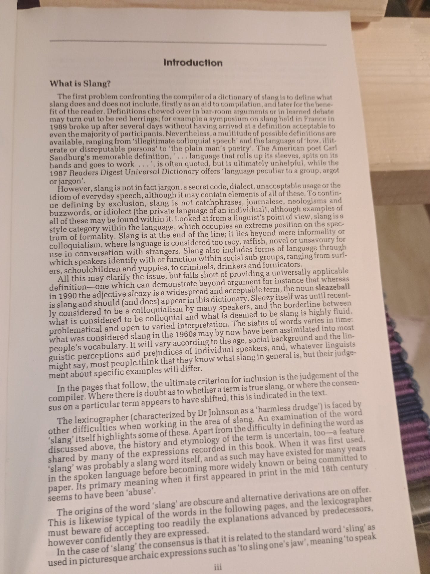 The dictionary of contemporary slang, Tony Thorne