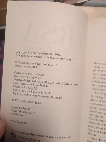 Syndsforlatelse, Yrsa Sigurdardóttir