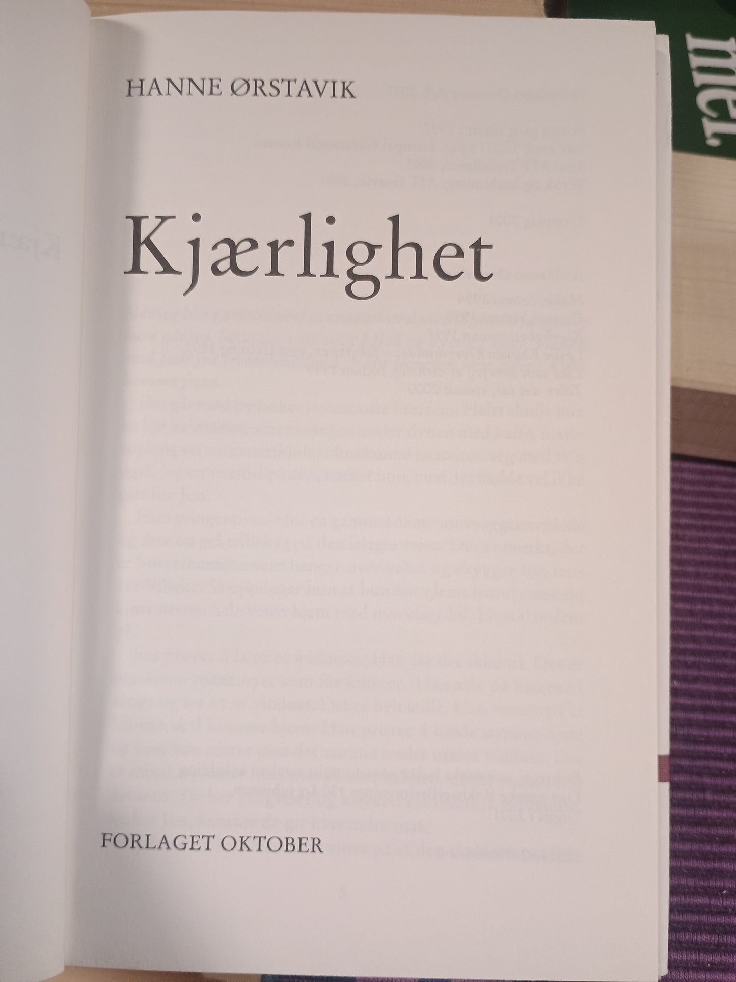 Kjærlighet, Hanne Ørstavik