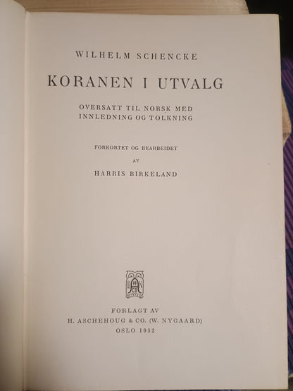 Koranen i utvalg, Wilhelm Schencke