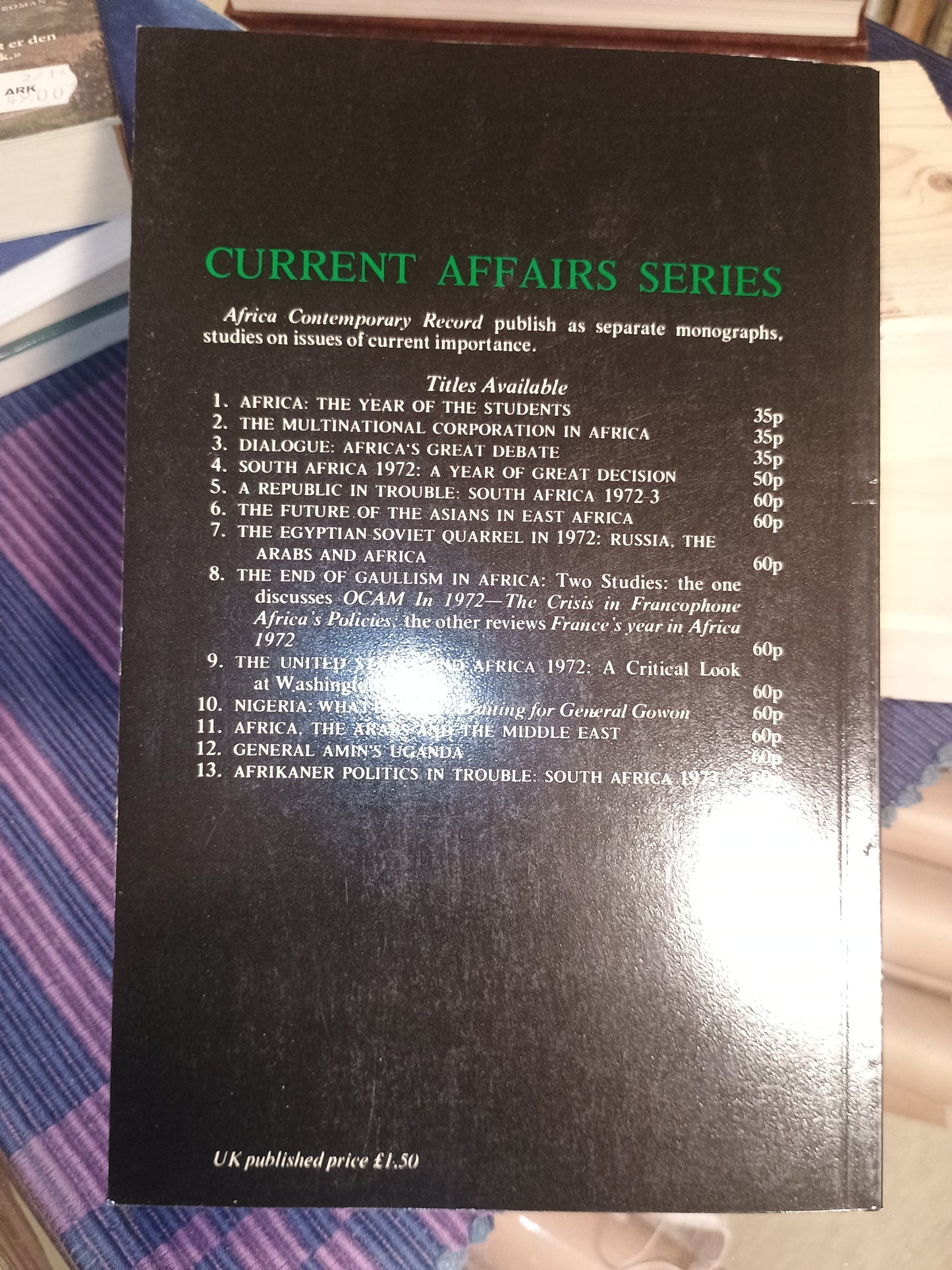 After Angola: The War Over Southern Africa, C. Legum og T. Hodges